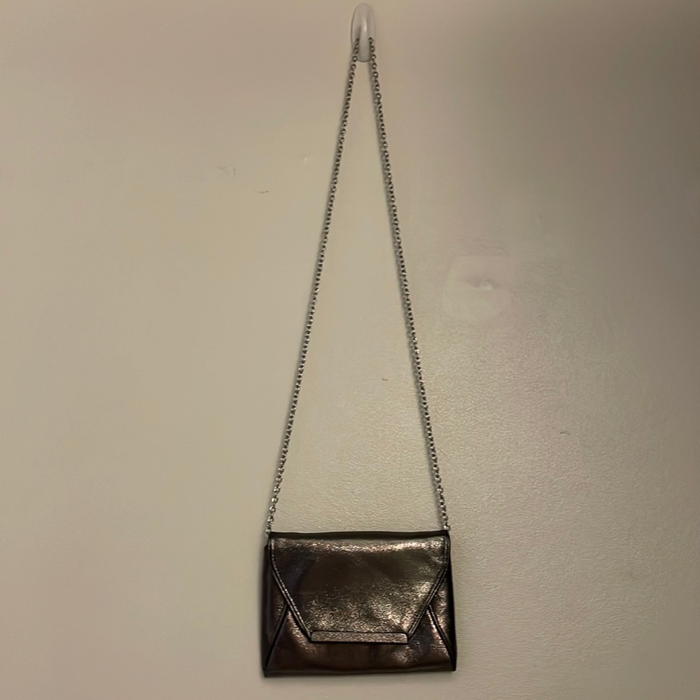 New, NWNT pewter mini chain strap handbag
